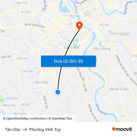 Tân Ước to Phường Vĩnh Tuy map