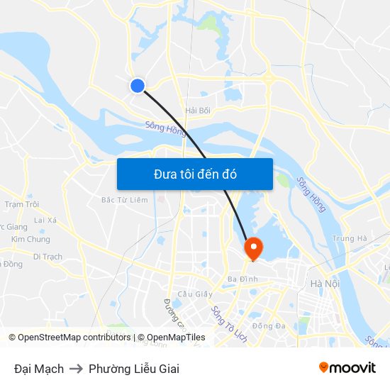 Đại Mạch to Phường Liễu Giai map