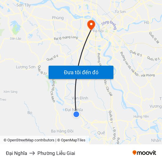 Đại Nghĩa to Phường Liễu Giai map