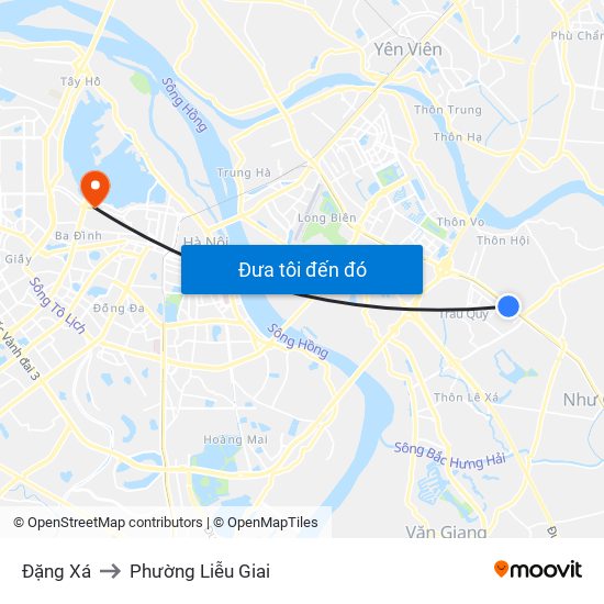 Đặng Xá to Phường Liễu Giai map