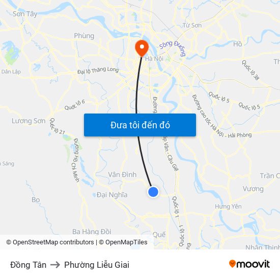 Đồng Tân to Phường Liễu Giai map