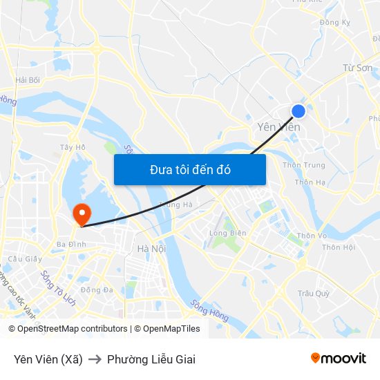 Yên Viên (Xã) to Phường Liễu Giai map