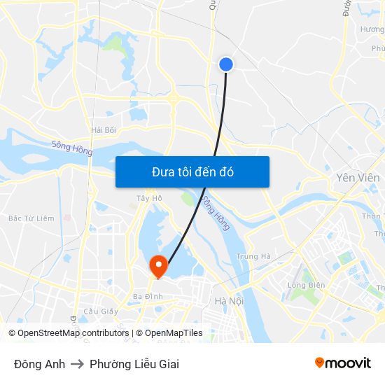 Đông Anh to Phường Liễu Giai map