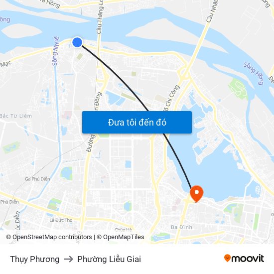 Thụy Phương to Phường Liễu Giai map