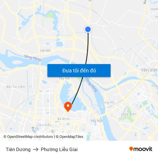 Tiên Dương to Phường Liễu Giai map