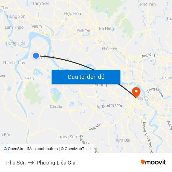 Phú Sơn to Phường Liễu Giai map