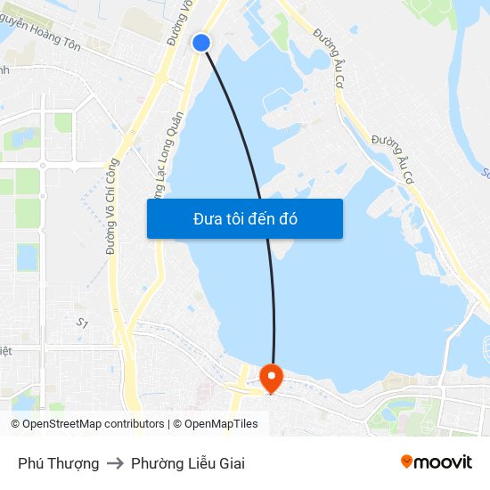 Phú Thượng to Phường Liễu Giai map