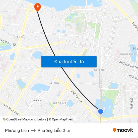 Phương Liên to Phường Liễu Giai map