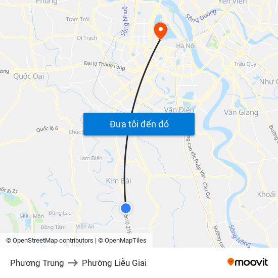 Phương Trung to Phường Liễu Giai map