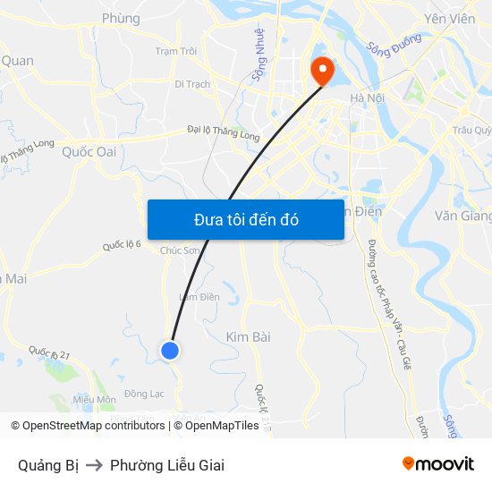 Quảng Bị to Phường Liễu Giai map