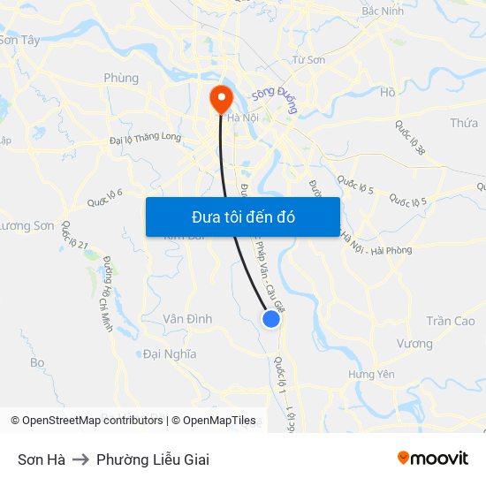 Sơn Hà to Phường Liễu Giai map