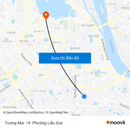 Tương Mai to Phường Liễu Giai map