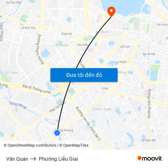 Văn Quán to Phường Liễu Giai map