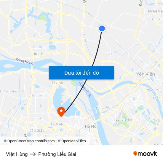 Việt Hùng to Phường Liễu Giai map