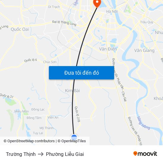 Trường Thịnh to Phường Liễu Giai map