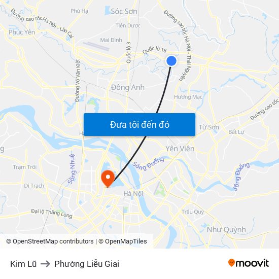 Kim Lũ to Phường Liễu Giai map