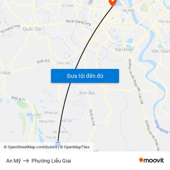 An Mỹ to Phường Liễu Giai map