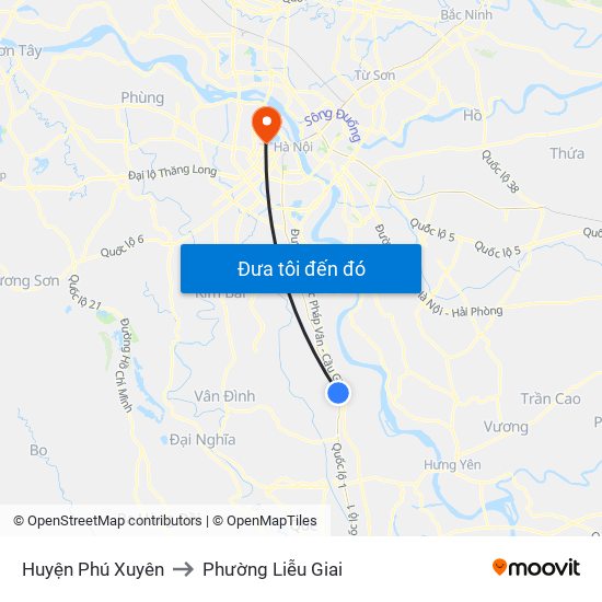 Huyện Phú Xuyên to Phường Liễu Giai map