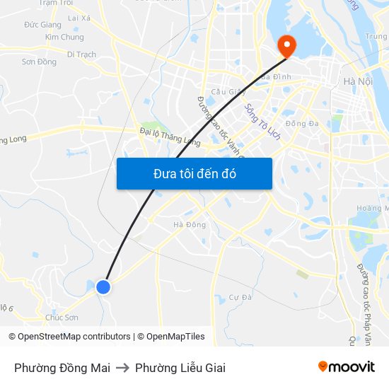 Phường Đồng Mai to Phường Liễu Giai map