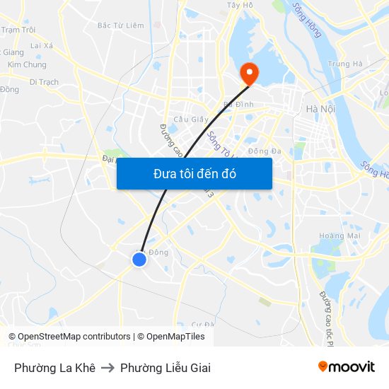 Phường La Khê to Phường Liễu Giai map