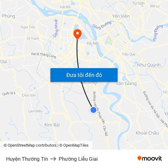 Huyện Thường Tín to Phường Liễu Giai map