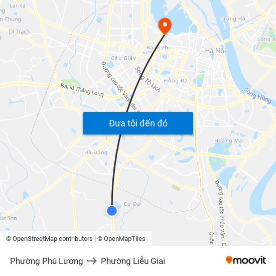 Phường Phú Lương to Phường Liễu Giai map