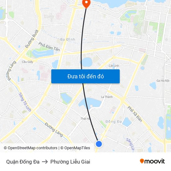 Quận Đống Đa to Phường Liễu Giai map