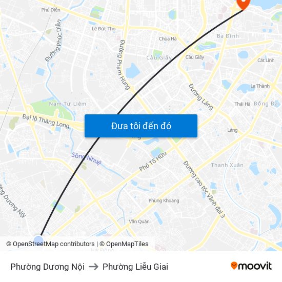 Phường Dương Nội to Phường Liễu Giai map