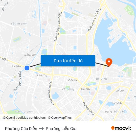 Phường Cầu Diễn to Phường Liễu Giai map