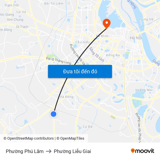 Phường Phú Lãm to Phường Liễu Giai map