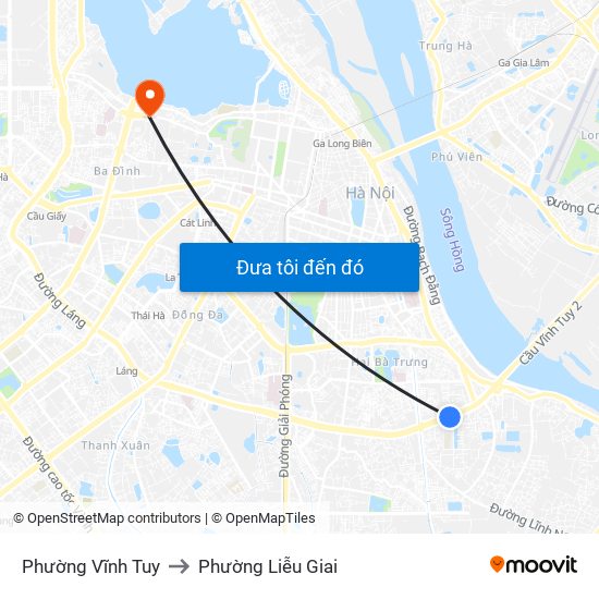 Phường Vĩnh Tuy to Phường Liễu Giai map