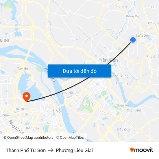 Thành Phố Từ Sơn to Phường Liễu Giai map