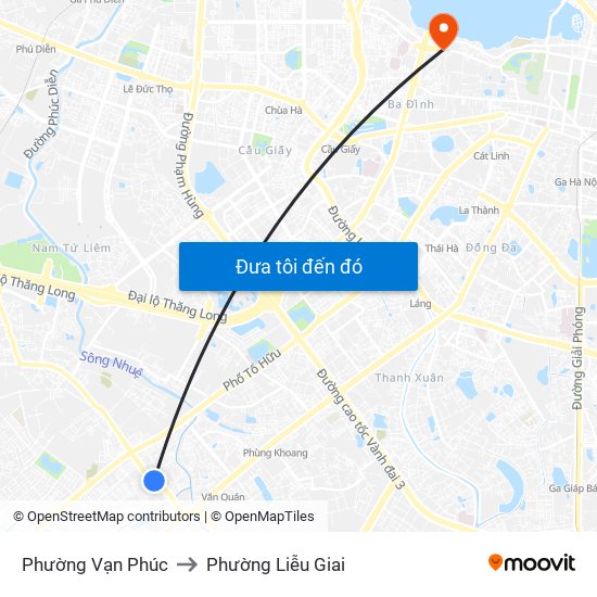 Phường Vạn Phúc to Phường Liễu Giai map