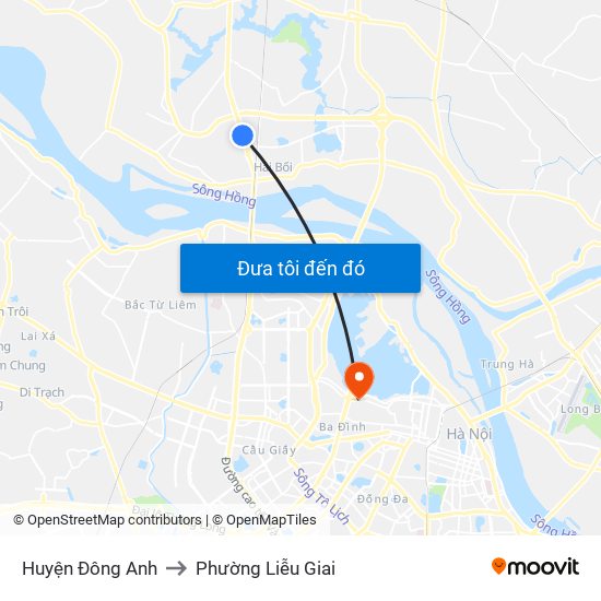 Huyện Đông Anh to Phường Liễu Giai map