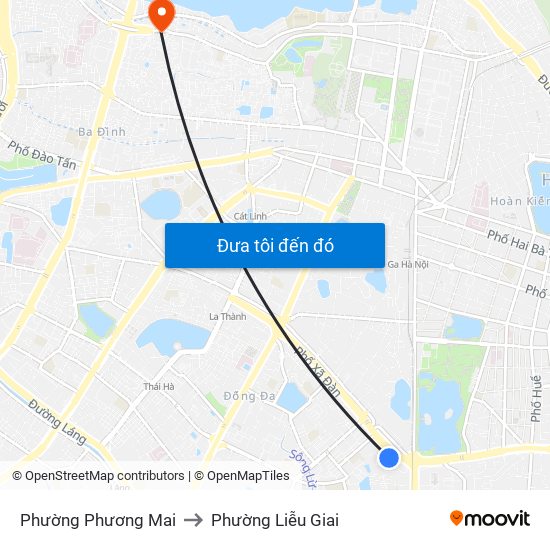 Phường Phương Mai to Phường Liễu Giai map