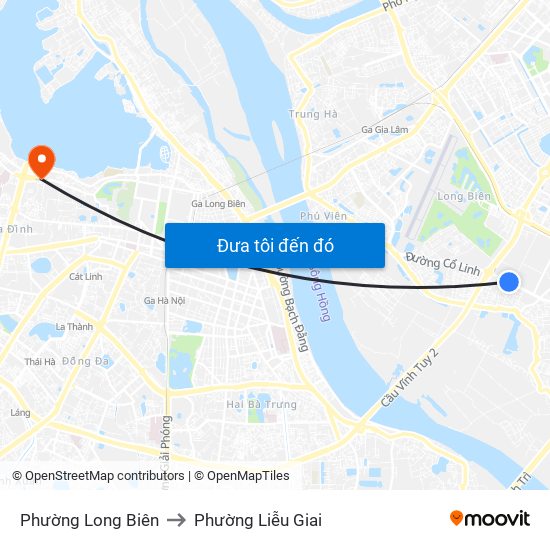 Phường Long Biên to Phường Liễu Giai map