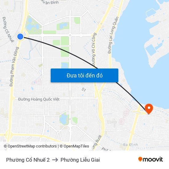 Phường Cổ Nhuế 2 to Phường Liễu Giai map