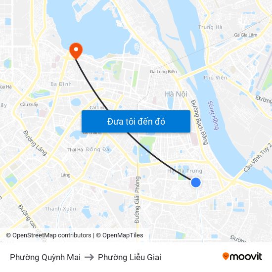 Phường Quỳnh Mai to Phường Liễu Giai map