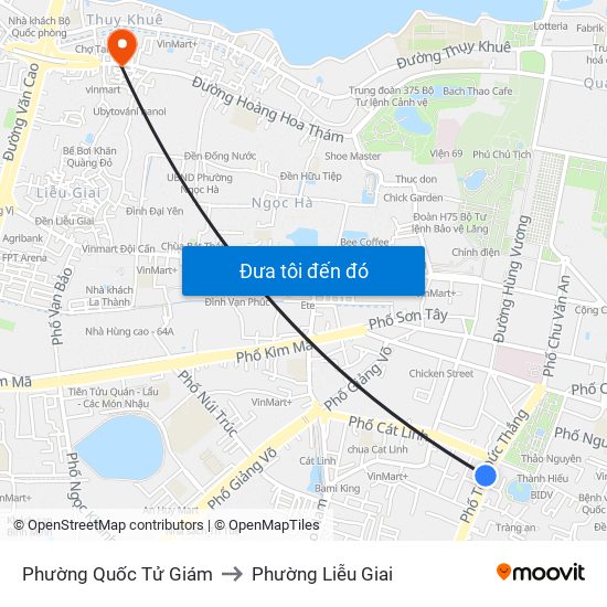 Phường Quốc Tử Giám to Phường Liễu Giai map