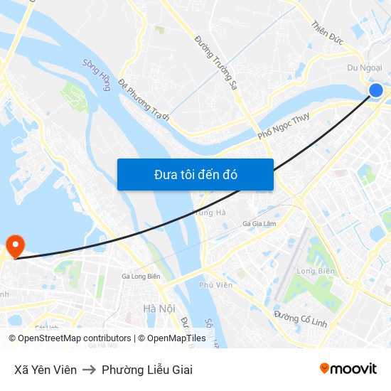 Xã Yên Viên to Phường Liễu Giai map