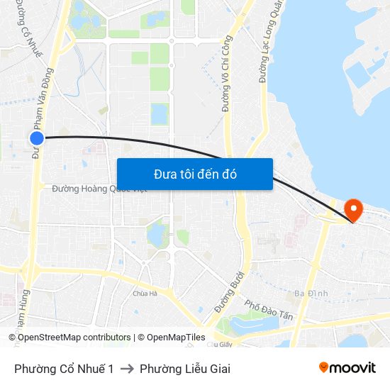 Phường Cổ Nhuế 1 to Phường Liễu Giai map