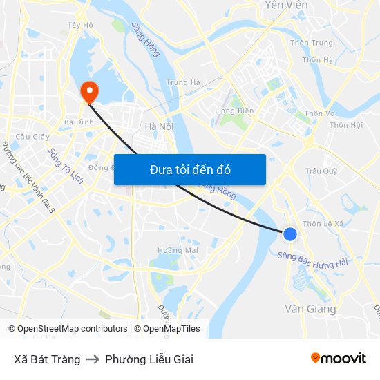 Xã Bát Tràng to Phường Liễu Giai map