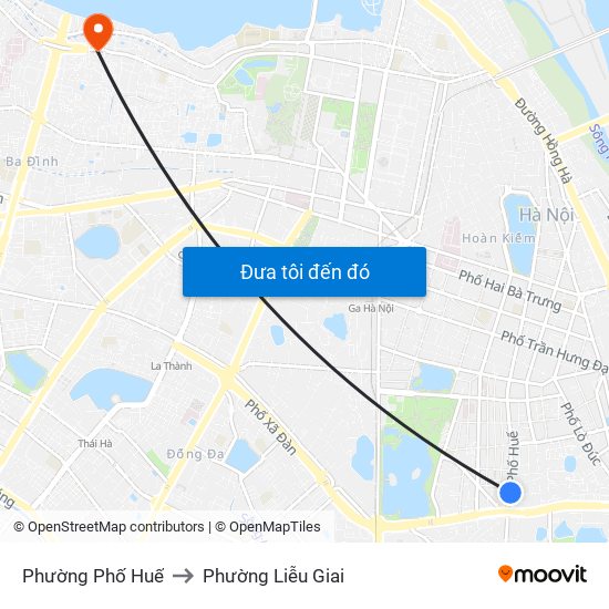 Phường Phố Huế to Phường Liễu Giai map