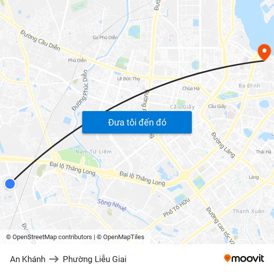 An Khánh to Phường Liễu Giai map