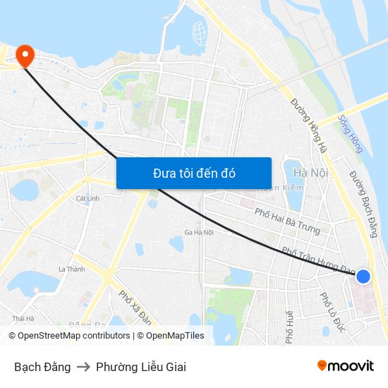 Bạch Đằng to Phường Liễu Giai map