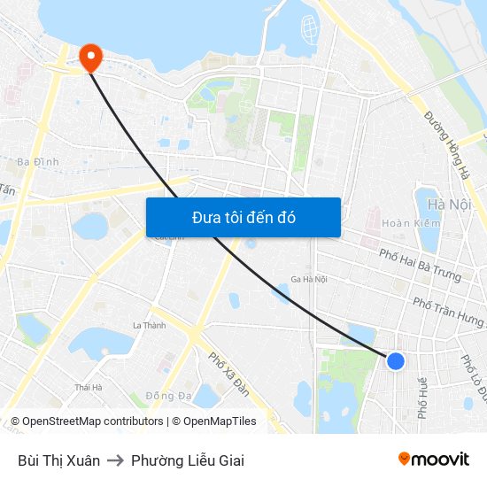 Bùi Thị Xuân to Phường Liễu Giai map