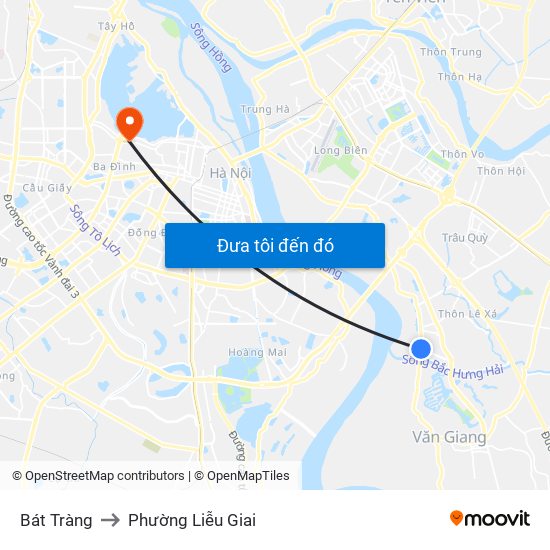 Bát Tràng to Phường Liễu Giai map