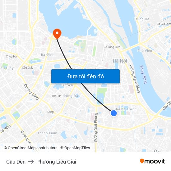 Cầu Dền to Phường Liễu Giai map