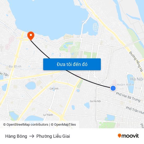 Hàng Bông to Phường Liễu Giai map