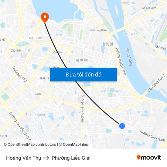 Hoàng Văn Thụ to Phường Liễu Giai map